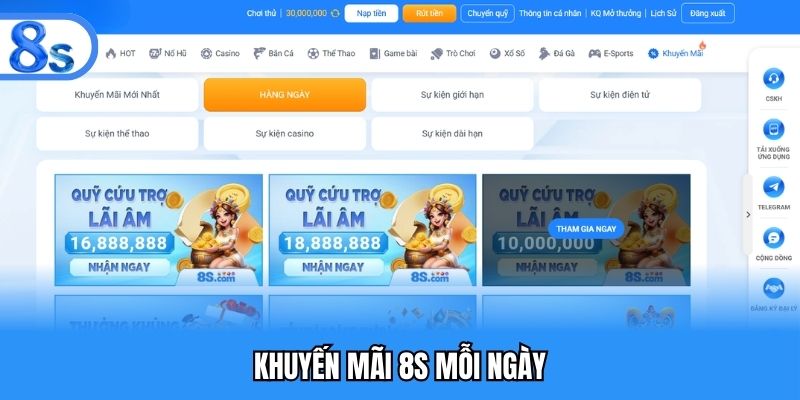 Khuyến mãi 8S mỗi ngày